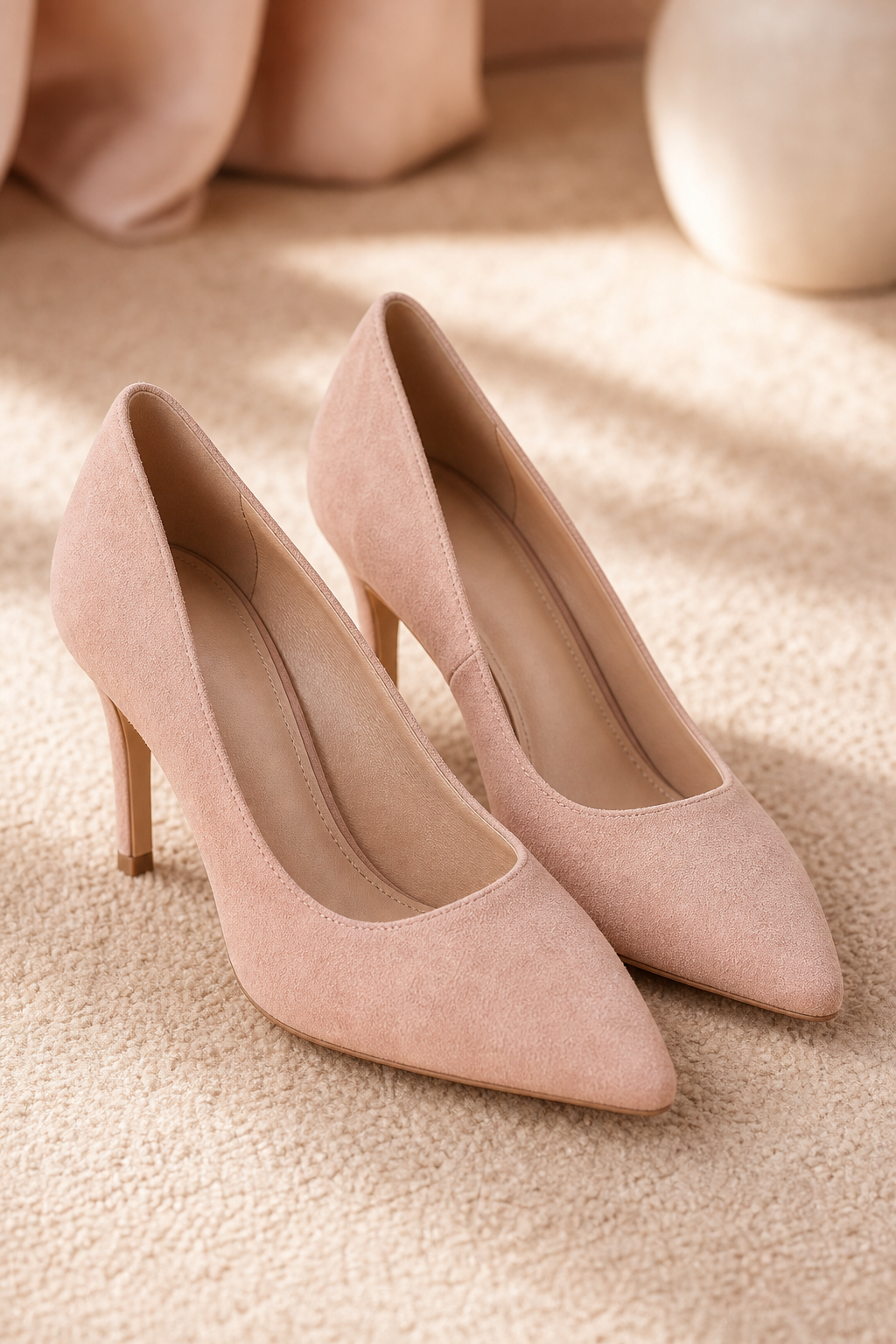 Blush Suede Pumps