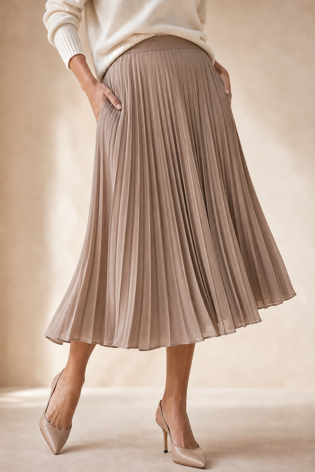 Pleated Midi Skirt